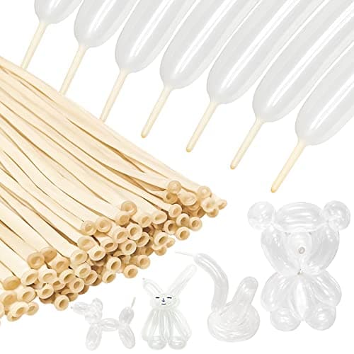 100Pcs clear 260 Balloons Clear Long Skinny Latex Balloon for Animal Ballons, Premium Quality Balloons for Beginners Baloons Making Kid's Carnivals Party Decoartion