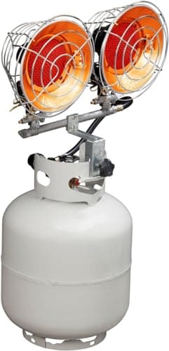 Avenger FBDTP30 Infra-Red Tank Top Outdoor Heater for Use with Propane Gas Tanks for Camping, Patios, and More, Double Burner, 30,000 BTU, Silver - Image 2