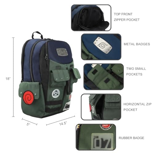 Naruto Anime Cartoon Kakashi Character Cosplay Laptop Backpack - Image 5