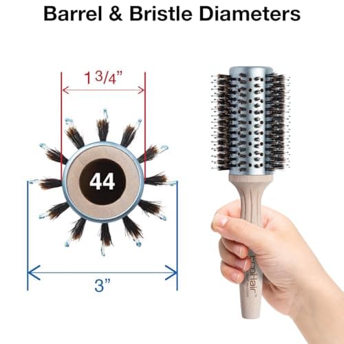 Amazon.com: Olivia Garden EcoHair Combo Vent Round Bamboo Hair Brush EH-COV44 (3") : Beauty & Personal Care - Image 4