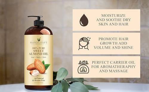 Handcraft Blends Sweet Almond Oil - 16 Fl Oz - 100% Pure and Natural - Premium Grade Carrier Oil for Skin and Hair - Hair and Body - Massage - Hexane-Free - Image 5