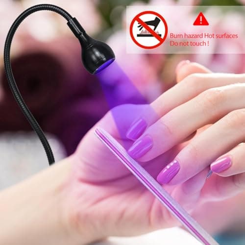 AORAEM Nail Lamp LED Nail Manicure Dryer Curing Light with Black Gooseneck and Clamp for Gel Nails - Image 6