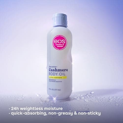 eos Cashmere Body Oil, Vanilla Cashmere, 24 Hour Moisture, Plant-Based Squalane to Soothe, Soften And Smooth Dry Skin, Body Oil, 6 fl oz - Image 3