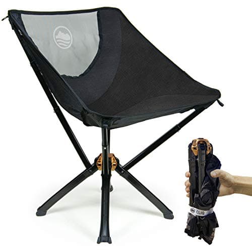 CLIQ Portable Chair - Lightweight Folding Chair for Camping - Supports 300 Lbs - Perfect for Outdoor Adventures - Black, Red (2Pack) - Image 2