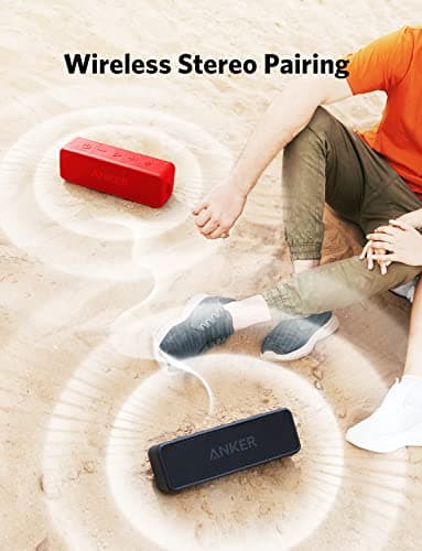 Anker Soundcore 2 Portable Bluetooth Speaker with Stereo Sound, Bluetooth 5, Bassup, IPX7 Waterproof, 24-Hour Playtime, Wireless Stereo Pairing, Speaker for Home, Outdoors, Travel - Image 5