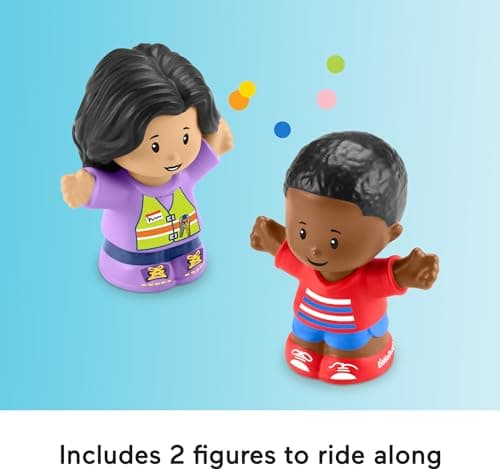 Fisher-Price Little People Toddler Toy School Bus Musical Push-Along Vehicle with 2 Figures for Pretend Play Ages 1+ Years - Image 5
