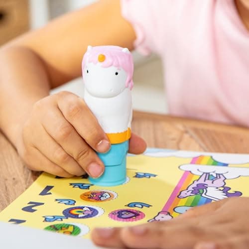 Melissa & Doug Sticker WOW!™ 24-Page Activity Pad and Sticker Stamper, 300 Stickers, Arts and Crafts Fidget Toy Collectible Character – Unicorn - FSC Certified - Image 2