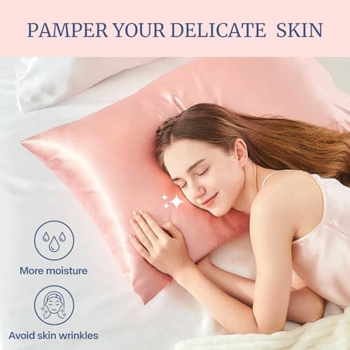 BEDELITE Satin Pillowcase for Hair and Skin, Super Soft and Cooling Similar to Silk Pillow Cases 2 Pack with Envelope Closure, Gift for Women Men(20"x26" Standard Size, Coral) - Image 3