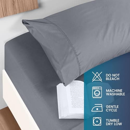Utopia Bedding Queen Sheet Set – Brushed Microfiber – Ultra Soft Bed Sheets for Queen Size Bed Set – Deep Pocket, Wrinkle & Fade Resistant – Includes 1 Fitted, 1 Flat, 2 Pillowcases (Grey) - Image 5