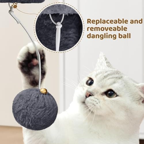 Yaheetech 23.5in Cat Tree Tower, Cat Condo with Sisal-Covered Scratching Posts, Cat House Activity Center Furniture for Kittens, Cats and Pets - Dark Gray - Image 7