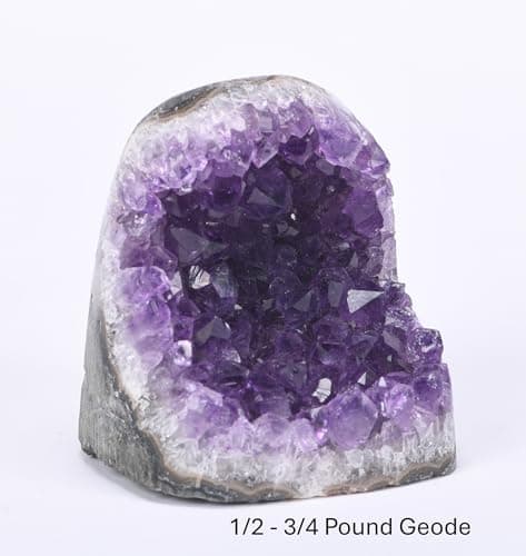 SUPERIOR Amethyst Crystal Rock Cluster [3/4 to 1 lbs] - Natural Edge, Flat Bottom, Healing & Calming Unique Amethyst Purple Geode Stone - Ideal Purple Decoration - Free Selenite Wand - Image 7
