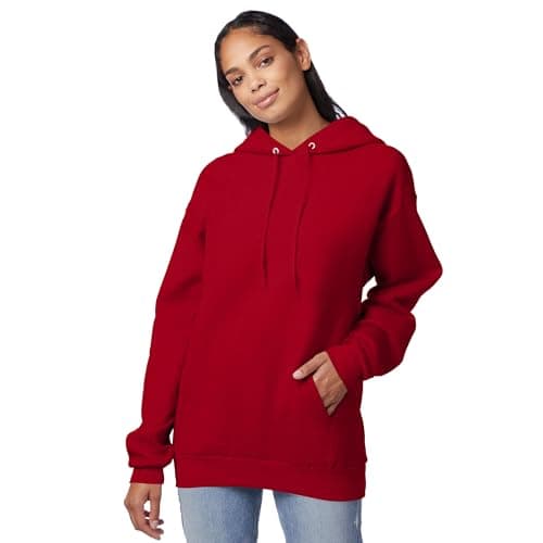 Hanes Men's Pullover EcoSmart Hooded Sweatshirt, Deep Red, X-Large - Image 5