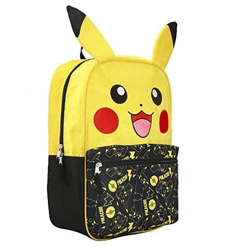 BIOWORLD Unisex Kid's Pokemon Pikachu Character 16'' Backpack, Black, One Size - Image 2