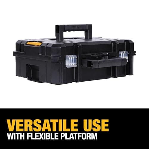 DEWALT TSTAK II Tool Box, Flat Top Tool Storage Case, Organizer Box Holds Up To 66 lbs, Flexible Platforms for Stacking, 13 Inch (DWST17807) - Image 7