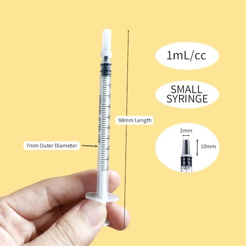 50 Pcs 1ml Syringes with Caps Oral Dispenser Individually Sterile Warpped for Medicine Dropper, Colostrum Collect Feeding Pets, Liquid - Image 4