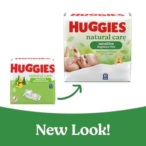 Huggies Natural Care Sensitive Baby Wipes, Unscented, Hypoallergenic, 6 Flip-Top Packs (288 Wipes Total) - Image 2