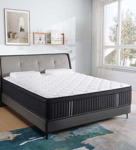 Huyamy Queen Mattress,12 Inch Queen Size Mattresses Memory Foam Hybrid Black Mattress in a Box,with Provide Support and Improve Sleep Mattresses,Medium Firm. - Image 3