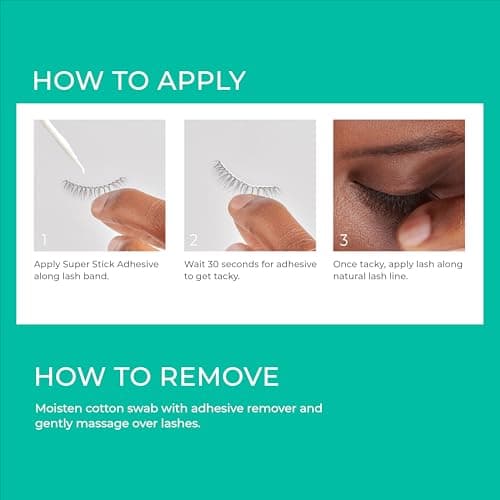 KISS Super Stick 5-Day Extended Wear Strip Lash Adhesive, Quick Drying Lash Glue, Witch Hazel & Cactus Extract Infused, Brush Applicator, Net Wt. 4.8g (0.17 oz.), Clear - Image 2
