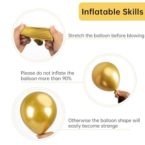 RUBFAC 129pcs Metallic Gold Balloons Different Sizes 18 12 10 5 Inch, Latex Balloon Garland Arch Kit for Party Graduation Wedding Holiday Happy Birthday Decoration - Image 3