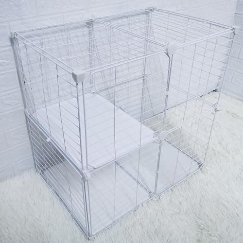Cat Cage Indoor DIY Cat Playpen Detachable Metal Wire Kennels Cat Cage Indoor Cat Enclosures DIY Cat Playpen Metal Kennel (2 Tier) - Image 6