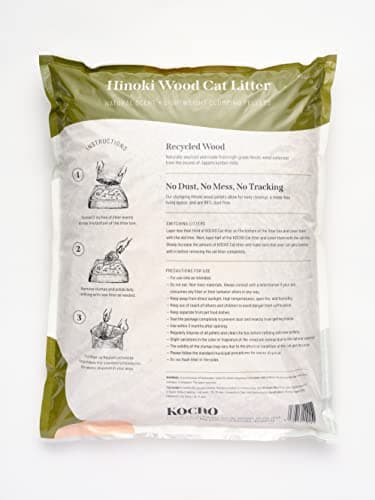 KOCHO Hinoki Wood Cat Litter, Upcycled, Ultra Lightweight, Natural Aroma of Hinoki Japanese Cypress, Gentle Clumping, Dust-Free - Image 3