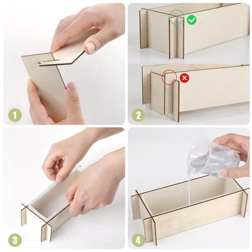 Large Resin Molds, Rectangle Silicone Molds for Epoxy Resin, 5 PCS Cuboid Resin Moulds with Wooden Support, Deep Casting Molds for Preserving Flowers, Insect Specimens, DIY Gifts, Furniture Decoration - Image 4