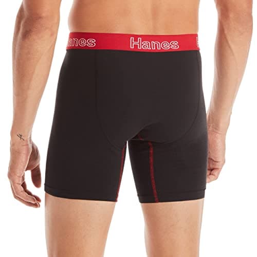 Hanes Mens Underwear Briefs, Cotton Stretch Moisture-wicking Multi-pack Boxer, Black - 6 Pack, XX-Large US - Image 3
