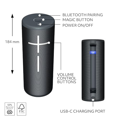 Ultimate Ears Boom 4 Portable Waterproof Bluetooth Speaker with 360-Degree Immersive Sound, Outdoor Floating Speaker, 15-Hour Battery, 147ft Range - Black - Image 6