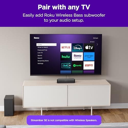 Roku Streambar SE | 2-in-1 TV Soundbar with Built-in 4K/HD/HDR Streaming, Premium Speakers, & Enhanced Speech Clarity for Crisp, Clear Dialogue - Quick Guided Simple Setup - Image 8