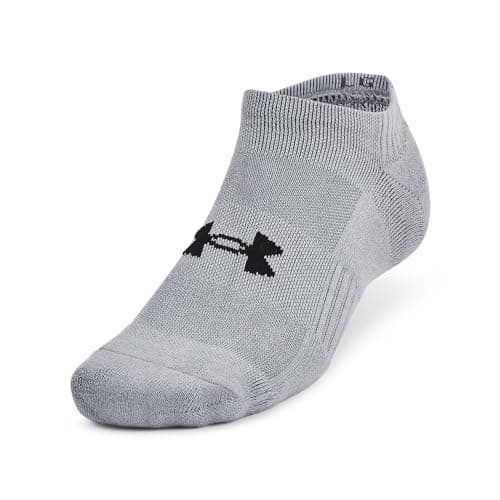 Under Armour Unisex-Adult Training Cotton No Show Socks 6 Pack, (035) Steel/White/Black, Large - Image 4