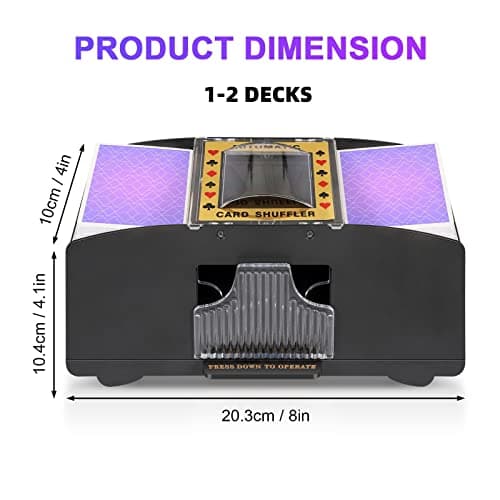 FEIERYA Automatic Card Shuffler 2 Deck,Battery-Operated Electric UNO Poker Shuffler,Playing Card Shuffler for Home Card Game,Travel - Image 3