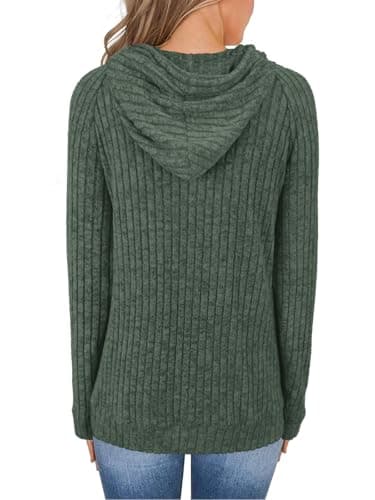 JomeDesign Womens Fall Fashion 2025 Long Sleeve Hoodie Pullover Sweashirts Dressy Casual Green - Image 2