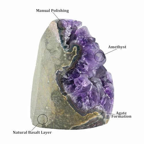 Nvzi Amethyst Crystal Rock, Real Amethyst Stone, Amathesis Crystal Cluster Geode, Purple Crystals and Healing Stones, Amatista Piedra Natural, Cuarzos Originales De Energia Y Piedras, Columnar(1.1LB) - Image 2