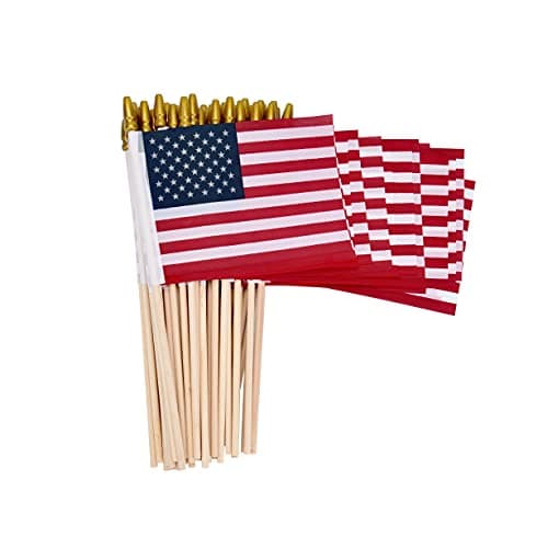 12 Pack Small American Flags on Stick Small US Flags/Mini American Flags for Outside 4x6 Inch American Hand Held Stick Flags with Kid-Safe Spear Top, Patriotic Veterans Day Decorations, 4th of July Decorations - Image 5