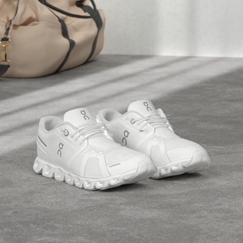 On Women's Cloud 5 Sneakers, All White, 7.5 Medium US - Image 2