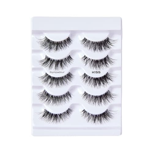 KISS So Wispy, False Eyelashes, 'Pompadour', 16mm, Includes 5 Pairs Of Lashes, Easy to Apply, Reusable Lash Clusters - Image 4