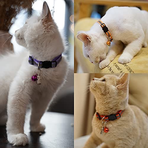 12 Pack Reflective-Breakaway Cat Collars with Bells,Safety Buckle Kitten Collar, with Name Tag, Adjustable,Ideal for Girl Cats Male Cats,Pet Supplies,Stuff,Accessories(12 Colors & 2 ID Tags) - Image 3