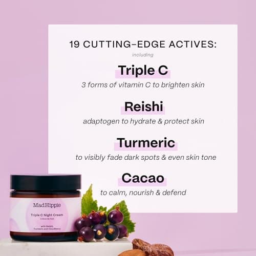 Mad Hippie Triple C Night Cream – Face Moisturizer, Skin-Brightening, Anti-Aging Skin Care with 3 Forms of Vitamin C, 2.1 Oz - Image 4