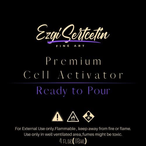 Premium Cell Activator | Ready to Pour | Create Perfect and Unique Cells in Your Painting Works | 4oz by Volume | by Ezgi Sertcetin (Metallic Como Charcoal) - Image 6