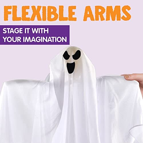 JOYIN 3 Pack Halloween Party Decoration 27.5" Hanging Ghosts, Cute Flying Ghost for Front Yard Patio Lawn Garden Party Décor and Holiday Decorations - Image 4