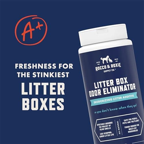 Rocco & Roxie Litter Box Odor Eliminator, Best Natural Urine Deodorizer for Cat Litter Boxes Cats Smell Control, Odor Absorber, Safe for Kitty, 12 oz - Image 2