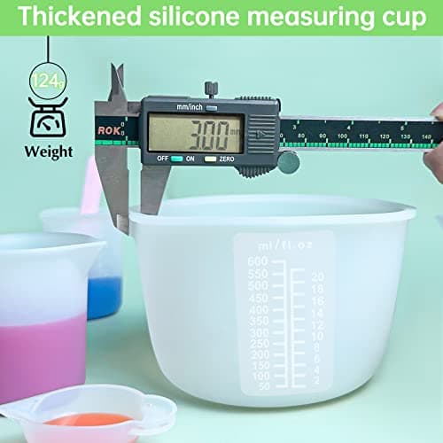 Silicone Measuring Cups for Resin Supplies - Kit With 600ml & 100ml Mixing Cups and Tools for Molds, Epoxy, Cooking, Casting Moulds, Jewelry Making - Image 4