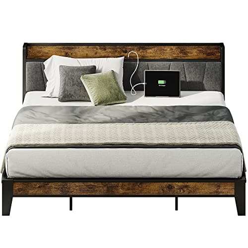 LIKIMIO King Size Bed Frame, Storage Headboard with Charging Station, Solid and Stable, Noise Free, No Box Spring Needed, Easy Assembly - Image 8