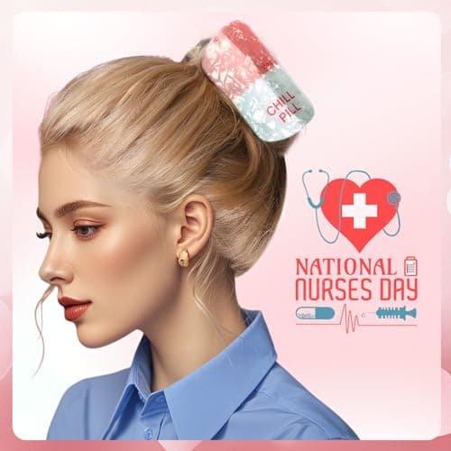 Amazon.com : ‌kaiolbly 4PCS Fun Nurse Acetate Hair Clips, Pharmacy Heart ECG IV Bag | Syringe Personalized Claw Hair Clip,Fun Summer Hair Clips for Women Travel Work Makeup : Beauty & Personal Care - Image 8