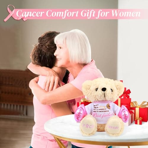 Breast Cancer Awareness Stuffed Bear Plush – 8" Fuck Cancer Teddy Bear Stuffed Animal Toy with Pink Boxing Gloves, Breast Cancer Comfort Gifts for Women, Inspirational Gift For Cancer Warrior Fighter - Image 7