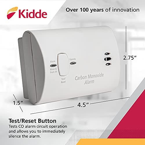 Kidde Carbon Monoxide Detector, Battery Powered CO Alarm with LEDs, Test-Reset Button, Low Battery Indicator, Portable - Image 3