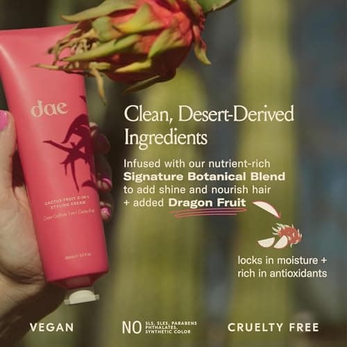 DAE Cactus Fruit 3-In-1 Styling Cream - Smooth Styles, Prep Shiny Blowouts, Defines Curls (5 oz.) - Image 6