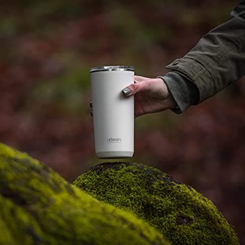 The Clean Hydration Company Insulated Coffee tumbler | Travel coffee mug | Ceramic Lined Tumbler | Iced Coffee Tumbler Cup with Lid | Double Wall Vacuum (Black) - Image 2
