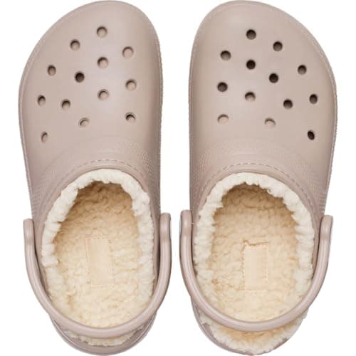 Crocs Unisex Men's and Women's Classic Lined Clog | Fuzzy Slippers, Mushroom/Bone, 12 Men/14 Women - Image 5