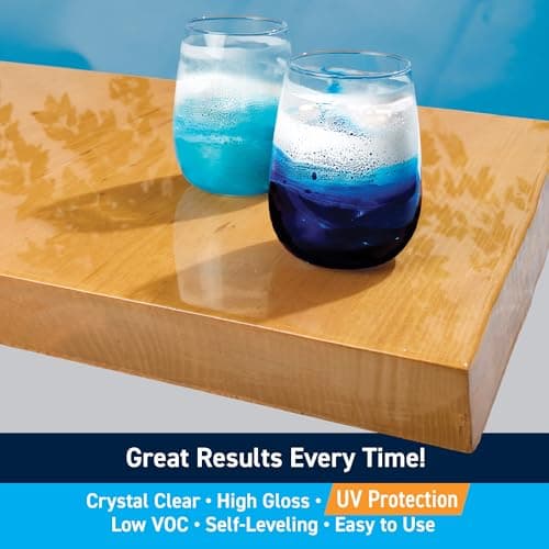 TotalBoat Table Top Epoxy Resin Kit - 1 Gallon Crystal Clear Epoxy with High Gloss & UV-Resistance - Easy 1:1 Ratio for Bar and Table Coating, Woodworking, and Resin Art Casting - Image 2